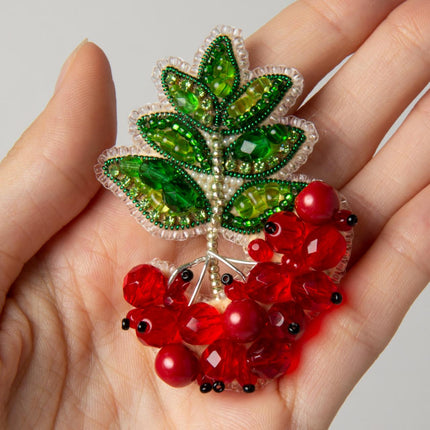 Beadwork kit for creating broоch "Rowan"