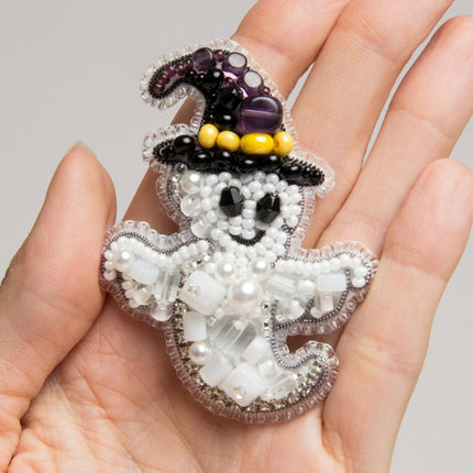 Beadwork kit for creating broоch "Ghost"