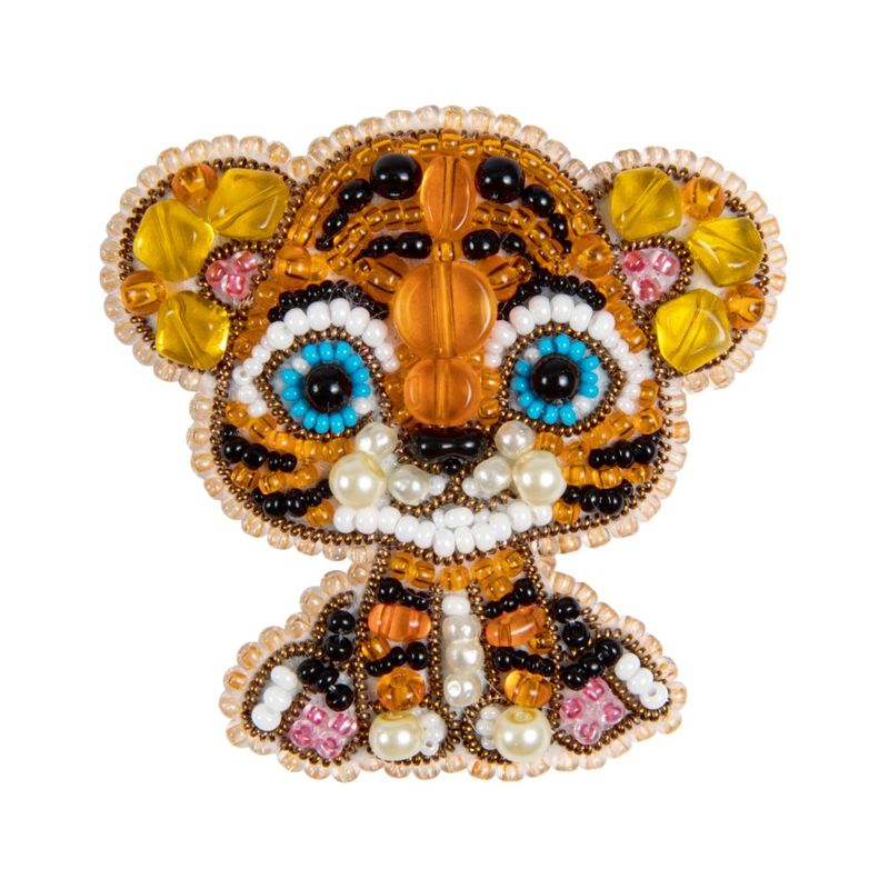 Beadwork kit for creating broоch "Tiger"