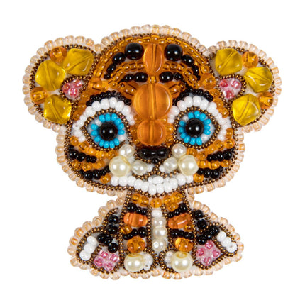 Beadwork kit for creating broоch "Tiger"