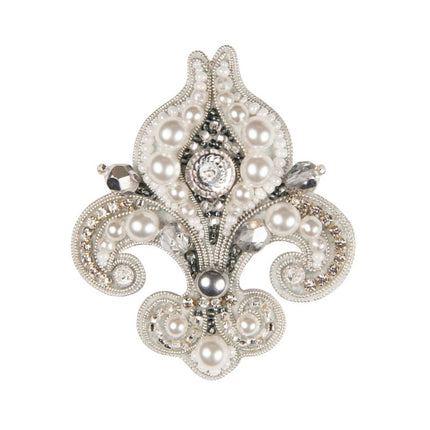 Beadwork kit for creating broоch "Heraldic lily"