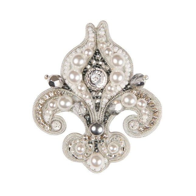 Beadwork kit for creating broоch "Heraldic lily"