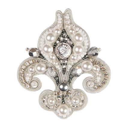 Beadwork kit for creating broоch "Heraldic lily"