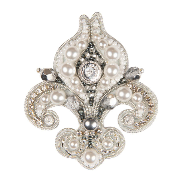 Beadwork kit for creating broоch "Heraldic lily"