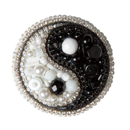 Beadwork kit for creating broоch "Yin Yang"
