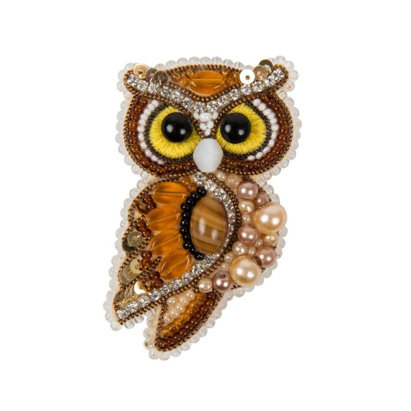 Beadwork kit for creating broоch "Owl"