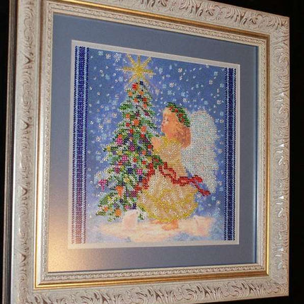 Canvas for bead embroidery "The Christmas Star" 7.9"x7.9" / 20.0x20.0 cm