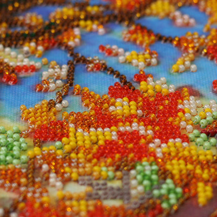 DIY Bead Embroidery Kit "Beauty of autumn" 11.4"x15.7" / 29.0x40.0 cm