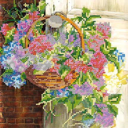 Canvas for bead embroidery "Gifts of Summer" 7.9"x7.9" / 20.0x20.0 cm