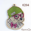 DIY Cross stitch kit on wood "Sashko" 4.5x3.1 in / 11.5x8.0 cm