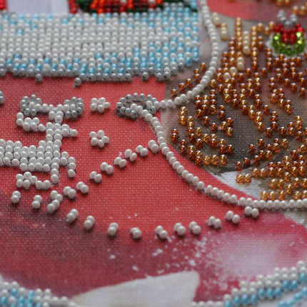 DIY Bead Embroidery Kit "New Year`s Miracle" 7.9"x9.8" / 20.0x25.0 cm