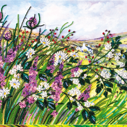 DIY Bead Embroidery Kit "Music of herbs" 16.5"x10.2" / 42.0x26.0 cm