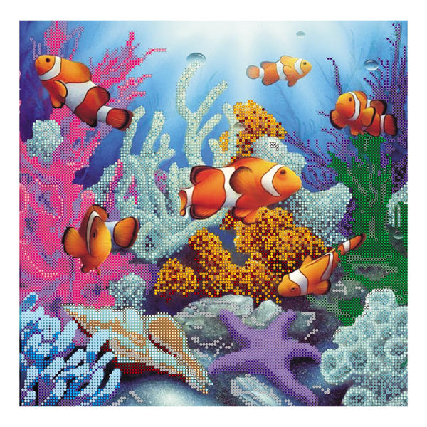 Canvas for bead embroidery "Under the Sea" 11.8"x11.8" / 30.0x30.0 cm