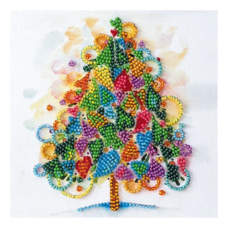 DIY Bead Embroidery Kit "The heart of the holiday"  5.9"x5.9" / 15.0x15.0 cm