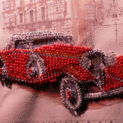DIY Bead Embroidery Kit "Mersedes-500k"  5.9"x5.9" / 15.0x15.0 cm