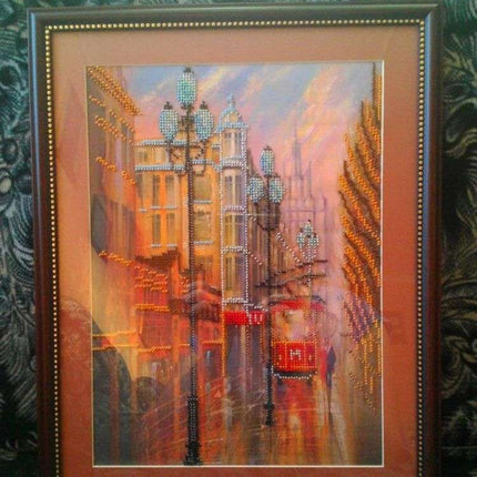 DIY Bead Embroidery Kit "Little tram" 9.1"x12.6" / 23.0x32.0 cm