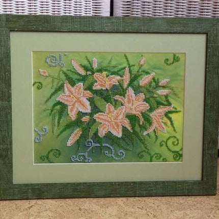 Canvas for bead embroidery "Lily" 11.8"x10.6" / 30.0x27.0 cm