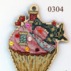 DIY Cross stitch kit on wood "Sewing mashine" 4.1x3.5 in / 10.3x9.0 cm