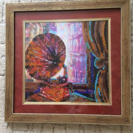 Canvas for bead embroidery "Phonograph" 11.8"x11.8" / 30.0x30.0 cm