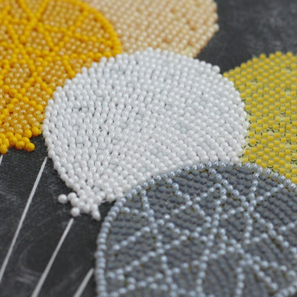 DIY Bead Embroidery Kit "Baby elephant with balloons" 8.3"x12.6" / 21.0x32.0 cm