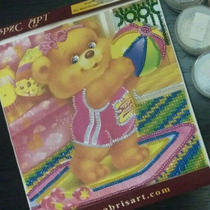 DIY Bead Embroidery Kit "Morning exercise"  5.9"x5.9" / 15.0x15.0 cm