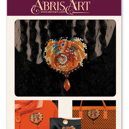 Beadwork kit for creating brooch "The Dragon"