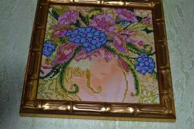 Canvas for bead embroidery "Summer Girl" 7.9"x7.9" / 20.0x20.0 cm