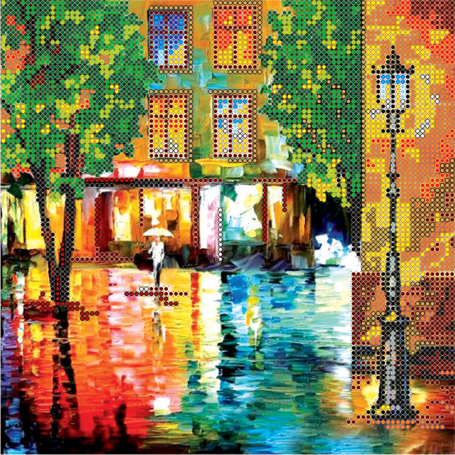 Canvas for bead embroidery "Autumn Fantasy" 7.9"x7.9" / 20.0x20.0 cm