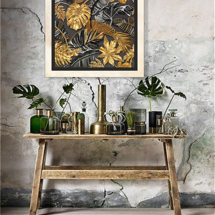 DIY Bead Embroidery Kit "Golden Tropics" 11.8"x11.8" / 30.0x30.0 cm
