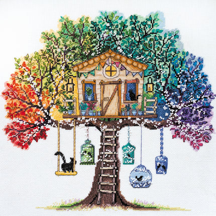 DIY Cross Stitch Kit "Cat house" 13.0"x13.0"