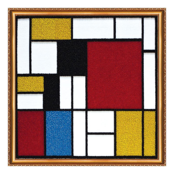 DIY Bead Embroidery Kit "Geometry" 11.8"x11.8" / 30.0x30.0 cm