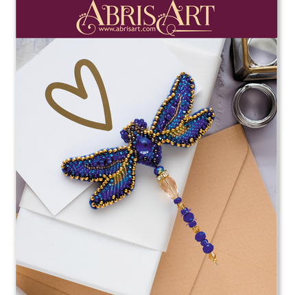 Beadwork kit for creating brooch "Dragonfly"