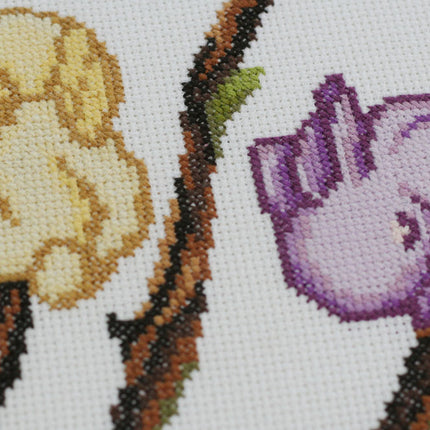 DIY Cross Stitch Kit "March rabbits" 10.2"x10.6"