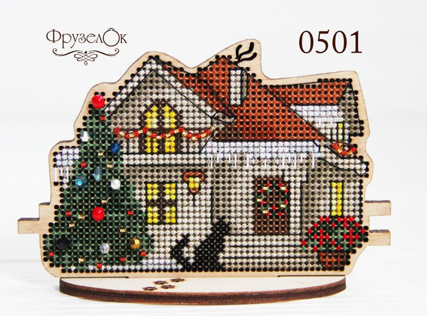 DIY Cross stitch kit on wood 