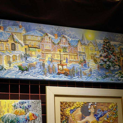 DIY Bead Embroidery Kit "Christmas celebration" 34.4"x11.8" / 87.5x30.0 cm