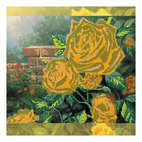 Canvas for bead embroidery "Tea Roses" 11.8"x11.8" / 30.0x30.0 cm