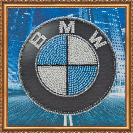 DIY Bead Embroidery Kit "BMW"  5.9"x5.9" / 15.0x15.0 cm