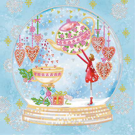 Canvas for bead embroidery "Winter tea" 7.9"x7.9" / 20.0x20.0 cm