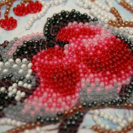 DIY Bead Embroidery Kit "Warmth together"  5.9"x5.9" / 15.0x15.0 cm