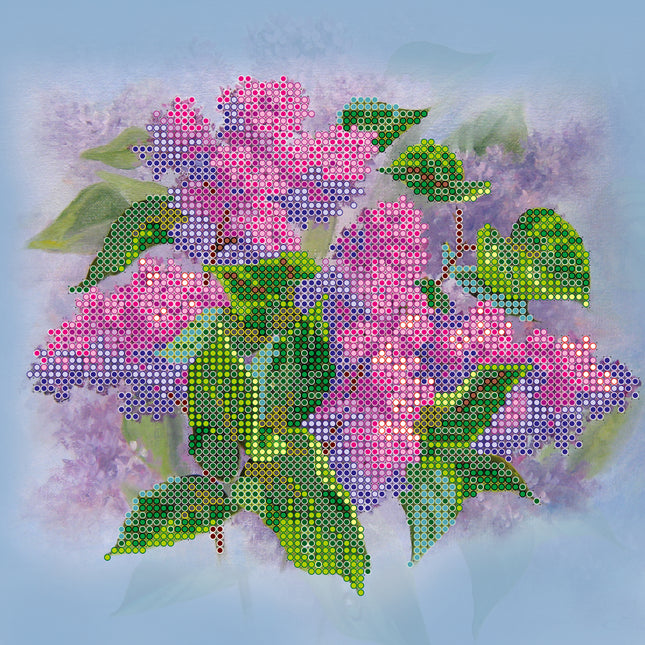 Canvas for bead embroidery "Purple haze" 7.9"x7.9" / 20.0x20.0 cm