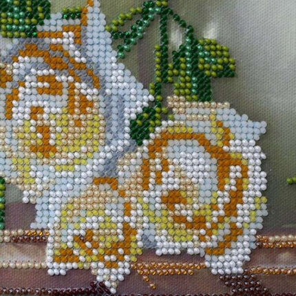 DIY Bead Embroidery Kit "Cream bunch" 13.0"x17.7" / 33.0x45.0 cm