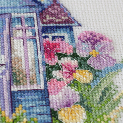 DIY Cross Stitch Kit "Violet house" 7.9"x9.8"