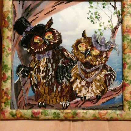 Canvas for bead embroidery "Forever love" 11.8"x11.8" / 30.0x30.0 cm