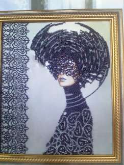 DIY Bead Embroidery Kit "Morgana" 10.2"x11.8" / 26.0x30.0 cm