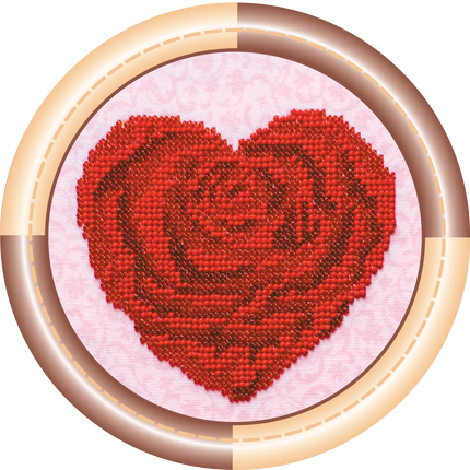 DIY Bead Embroidery Kit "Heart"  5.5"x5.5" / 14.0x14.0 cm