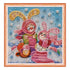 DIY Bead Embroidery Kit "Knitting bunnies"  5.9"x5.9" / 15.0x15.0 cm