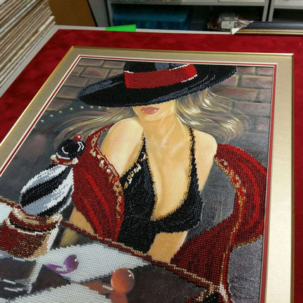 DIY Bead Embroidery Kit "Chess queen" 12.6"x15.7" / 32.0x40.0 cm