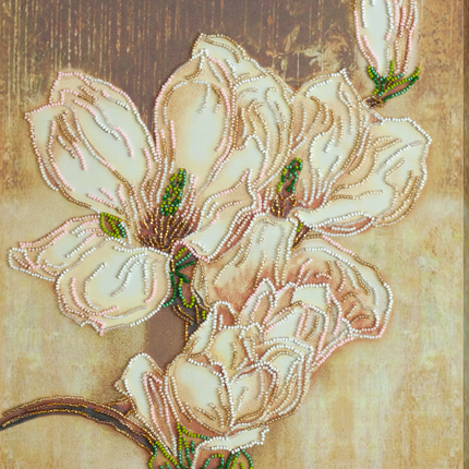 DIY Bead Embroidery Kit "Мagnolia" 11.8"x15.0" / 30.0x38.0 cm