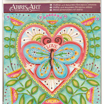 DIY Bead Embroidery Kit "Summer heart"  5.9"x5.9" / 15.0x15.0 cm