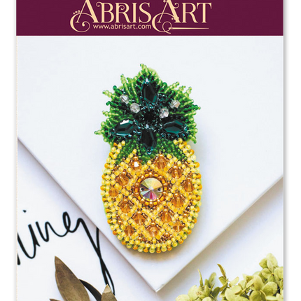 Beadwork kit for creating brooch "Pineapple"
